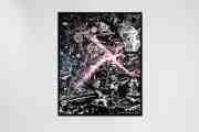 Take Me To Paradise (black/white, pink splash), 2019 by Joseph Klibansky