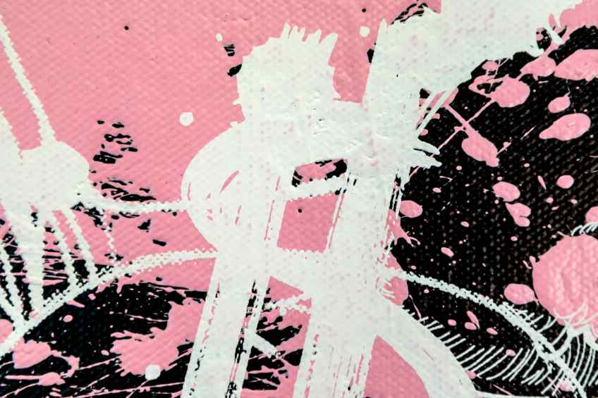 Take Me To Paradise (black/white, pink splash), 2019 by Joseph Klibansky