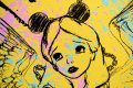 Villains In My Head (yellow/black, pink and turquoise splash), 2019 by Joseph Klibansky