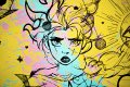 Villains In My Head (yellow/black, pink and turquoise splash), 2019 by Joseph Klibansky