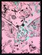 Villains In My Head (small 1, pastel pink, turquoise splash/black), 2019 by Joseph Klibansky