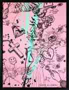 Villains In My Head (small 2, pastel pink, turquoise splash/black), 2019 by Joseph Klibansky