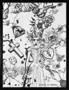 Villains In My Head (small 2, white/black, diamond dust), 2019 by Joseph Klibansky