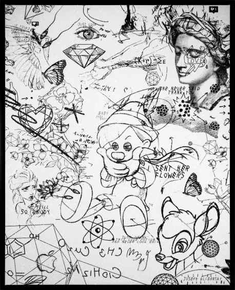 I Sent Her Flowers (white/black, diamond dust), 2019 by Joseph Klibansky