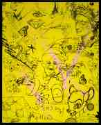 I Sent Her Flowers (yellow/black, pastel pink splash), 2019 by Joseph Klibansky
