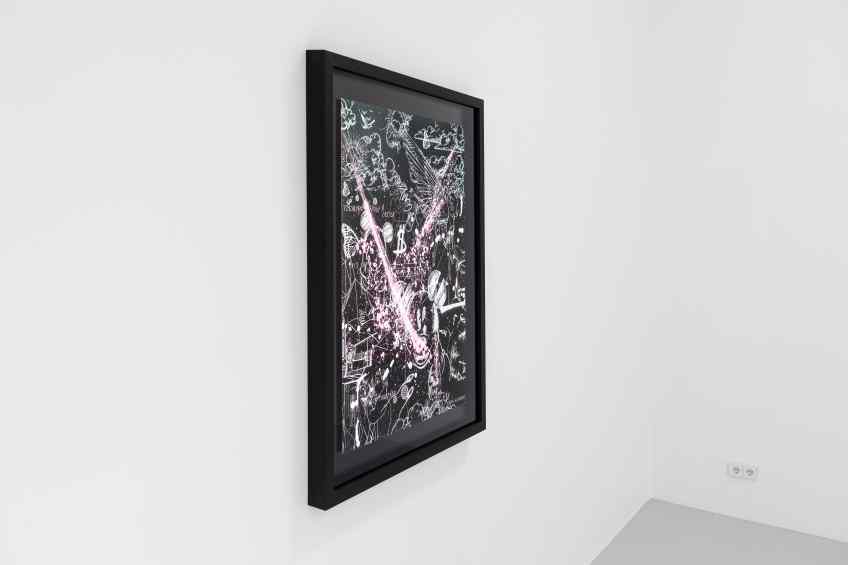 Caught Up In A Dream (edition, black/white, pastel pink splash), 2019 by Joseph Klibansky