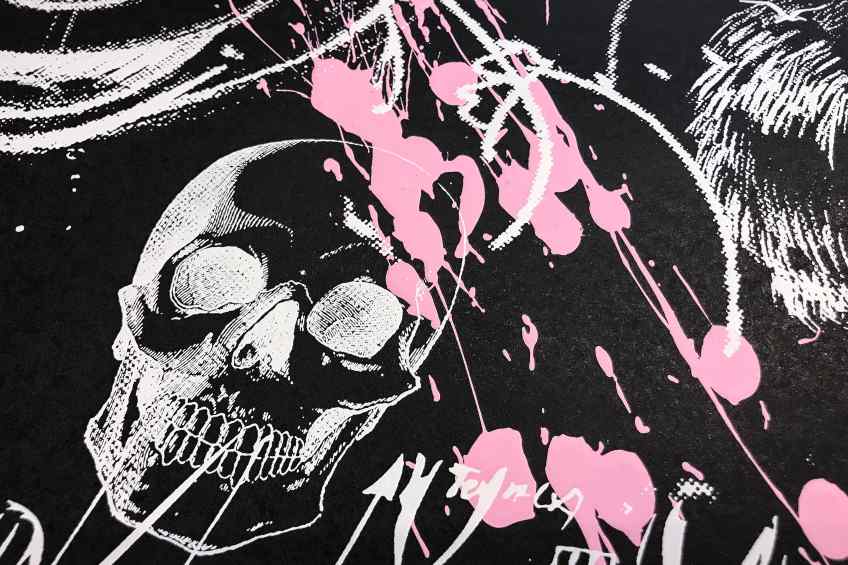 Caught Up In A Dream (edition, black/white, pastel pink splash), 2019 by Joseph Klibansky