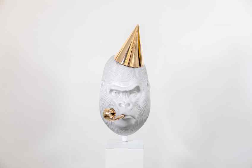 Big Bang (painted bronze, white), 2019 by Joseph Klibansky