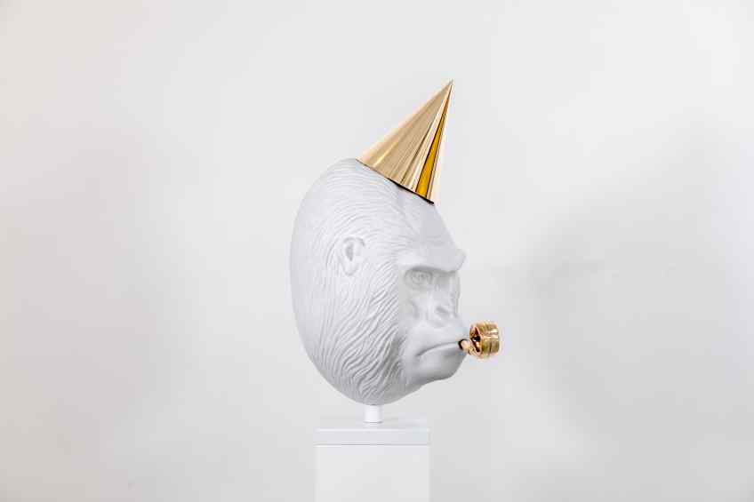 Big Bang (painted bronze, white), 2019 by Joseph Klibansky