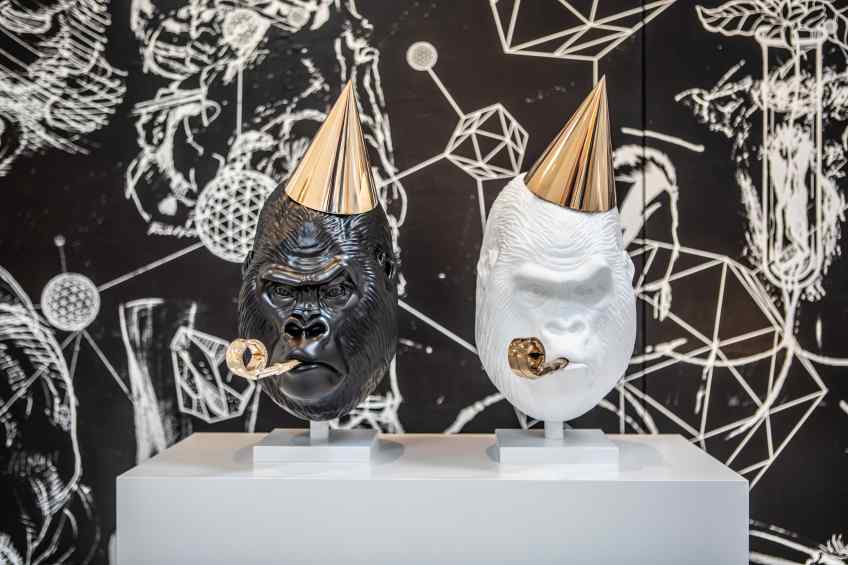 Big Bang (painted bronze, white), 2019 by Joseph Klibansky