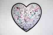 My Heart Is Yours (silver/black, pink and turquoise splash), 2019 by Joseph Klibansky