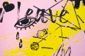 My Heart Is Yours (pink/black, yellow and turquoise splash), 2019 by Joseph Klibansky