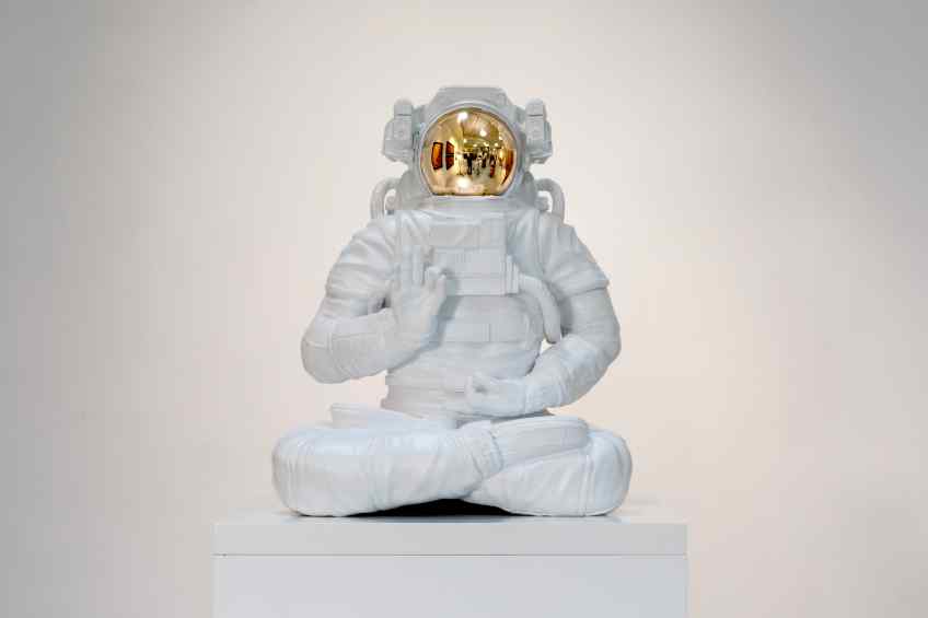 Small - White Universe (painted bronze, white), 2019 by Joseph Klibansky