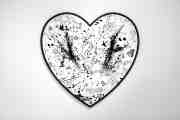 My Heart Is Yours (white/black, black splash, diamond dust), 2019 by Joseph Klibansky