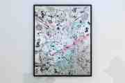 Villains In My Head (silver/black, pastel pink and turquoise splash), 2019 by Joseph Klibansky