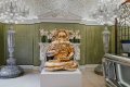At Annabe's Mayfair, London, UK, entrance - White Universe (bronze), 2019 by Joseph Klibansky