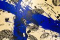 She Came To Break Hearts (gold/black, ultramarine blue splash), 2020 by Joseph Klibansky