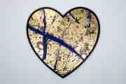 She Came To Break Hearts (gold/black, ultramarine blue splash), 2020 by Joseph Klibansky