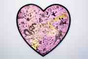 She Came To Break Hearts (pink/black, gold splash), 2020 by Joseph Klibansky
