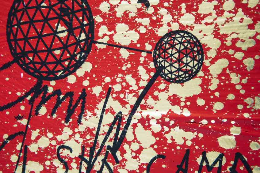 She Came To Break Hearts (red/black, pink and gold splash), 2020 by Joseph Klibansky