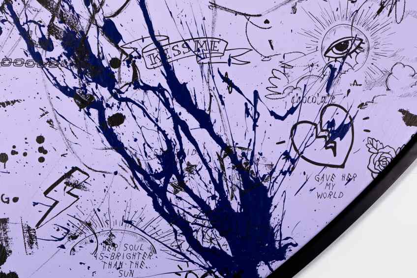 My Heart Is Yours (lilac/black, ultramarine blue splash), 2020 by Joseph Klibansky