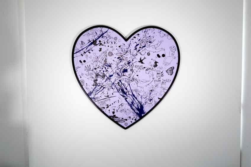 My Heart Is Yours (lilac/black, ultramarine blue splash), 2020 by Joseph Klibansky