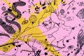 She Came To Break Hearts (edition, pink/black, gold splash), 2020 by Joseph Klibansky