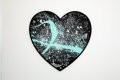 My Heart Is Yours (black/white, pastel green splash), 2020 by Joseph Klibansky
