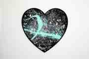 My Heart Is Yours (black/white, pastel green splash), 2020 by Joseph Klibansky