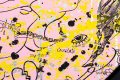 She Came To Break Hearts (pink/black, yellow splash and silver drips), 2020 by Joseph Klibansky