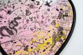 She Came To Break Hearts (pink/black, yellow splash and silver drips), 2020 by Joseph Klibansky