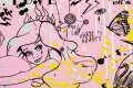 She Came To Break Hearts (pink/black, yellow splash and silver drips), 2020 by Joseph Klibansky