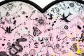 She Came To Break Hearts (pink/black, yellow splash and silver drips), 2020 by Joseph Klibansky