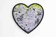 She Came To Break Hearts (lilac/black, fluorescent yellow drips), 2020 by Joseph Klibansky