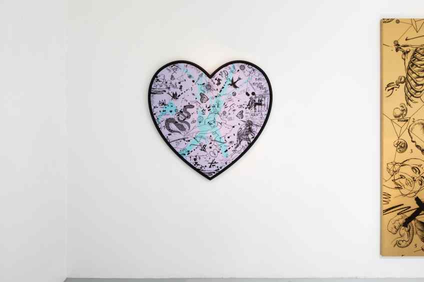 She Came To Break Hearts (lilac/black, turquoise splash), 2020 by Joseph Klibansky