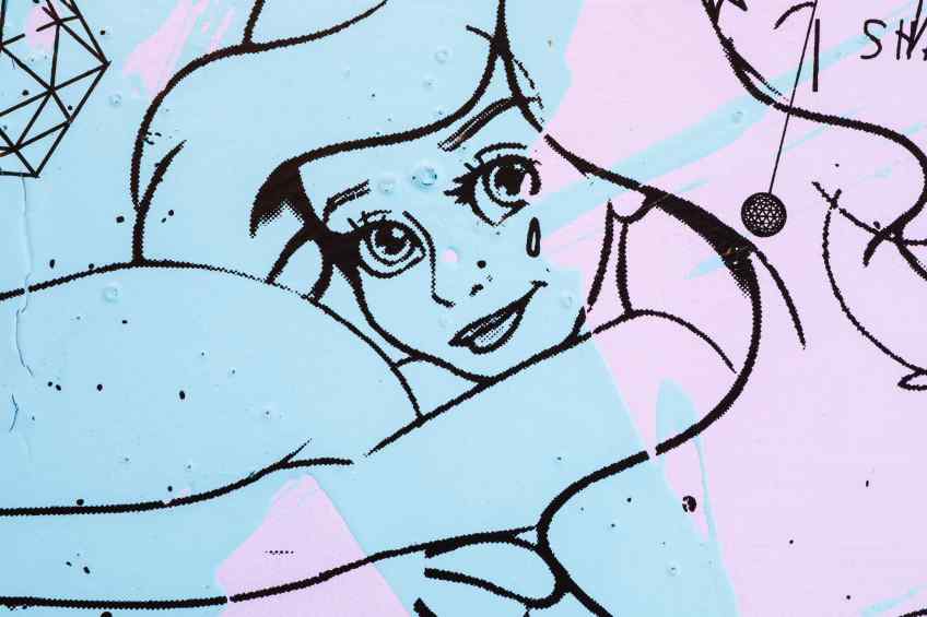 She Came To Break Hearts (lilac/black, turquoise splash), 2020 by Joseph Klibansky