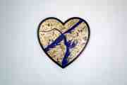 My Heart Is Yours (gold/black, ultramarine blue splash), 2020 by Joseph Klibansky