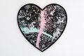 She Came To Break Hearts (black/white, pastel pink and turquoise splash), 2020 by Joseph Klibansky