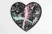 She Came To Break Hearts (black/white, pastel pink and turquoise splash), 2020 by Joseph Klibansky