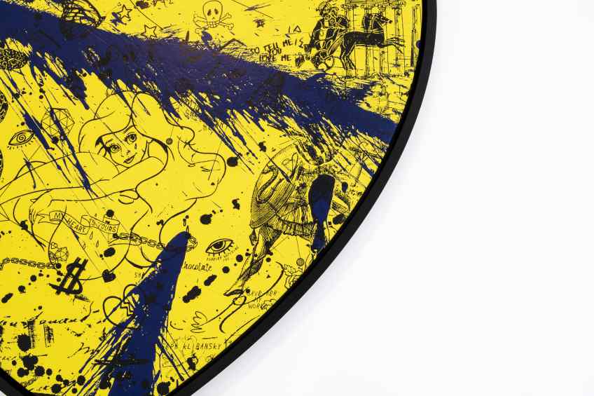 She Came To Break Hearts (yellow/black, ultramarine blue splash), 2020 by Joseph Klibansky