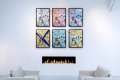 Behind the Clouds (gold/black, light blue splash), 2020 by Joseph Klibansky