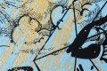 Behind the Clouds (gold/black, light blue splash), 2020 by Joseph Klibansky