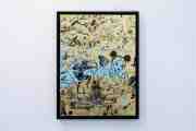 Behind the Clouds (gold/black, light blue splash), 2020 by Joseph Klibansky