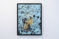 Behind the Clouds (light blue/black, gold splash), 2020 by Joseph Klibansky