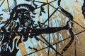 Behind the Clouds (light blue/black, gold splash), 2020 by Joseph Klibansky