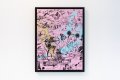 Behind the Clouds (pink/black, light blue and gold splash), 2020 by Joseph Klibansky