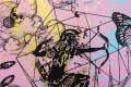 Behind the Clouds (pink/black, light blue and gold splash), 2020 by Joseph Klibansky