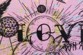 Behind the Clouds (pink/black, light blue and gold splash), 2020 by Joseph Klibansky