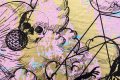 Behind the Clouds (pink/black, light blue and gold splash), 2020 by Joseph Klibansky