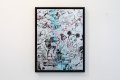 Behind the Clouds (silver/black, light blue and pastel pink splash) I, 2020 by Joseph Klibansky